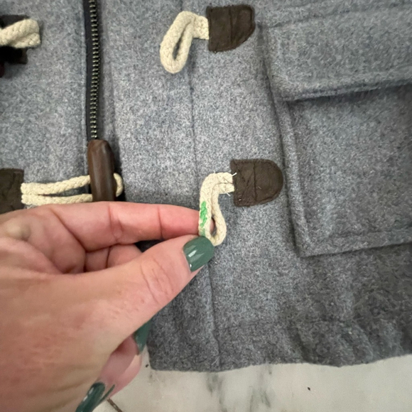 Janie and Jack, 2T toddler boys or girls gray wool toggle button zip up pea coat - Picture 3 of 8